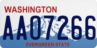 WA license plate AAO7266
