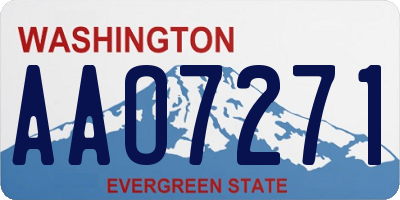 WA license plate AAO7271