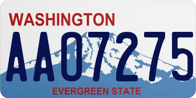 WA license plate AAO7275