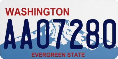 WA license plate AAO7280