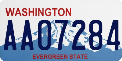 WA license plate AAO7284