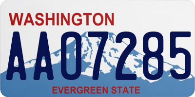 WA license plate AAO7285