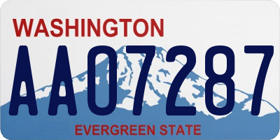 WA license plate AAO7287