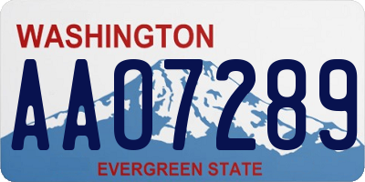WA license plate AAO7289