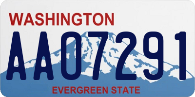 WA license plate AAO7291