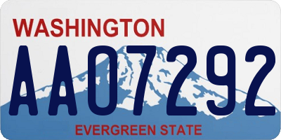 WA license plate AAO7292