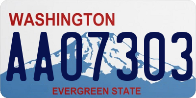 WA license plate AAO7303