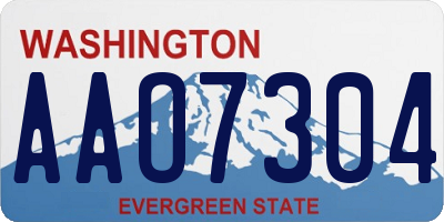 WA license plate AAO7304