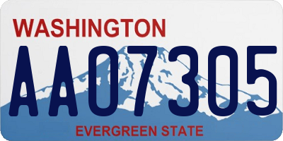 WA license plate AAO7305