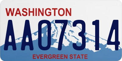 WA license plate AAO7314