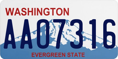 WA license plate AAO7316