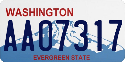 WA license plate AAO7317