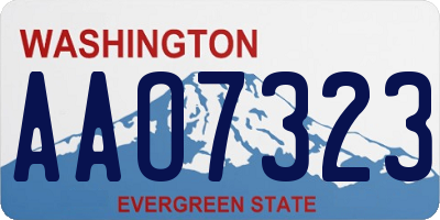WA license plate AAO7323
