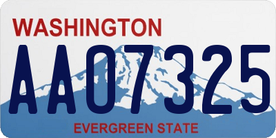 WA license plate AAO7325