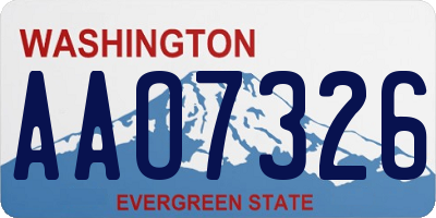 WA license plate AAO7326