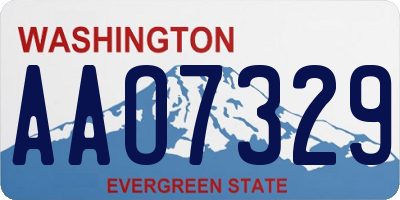 WA license plate AAO7329