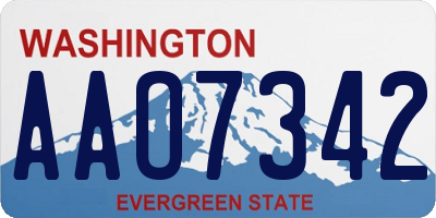 WA license plate AAO7342