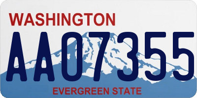 WA license plate AAO7355