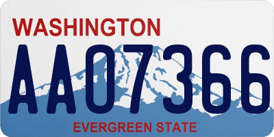WA license plate AAO7366