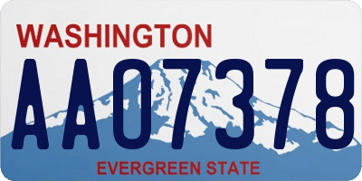 WA license plate AAO7378