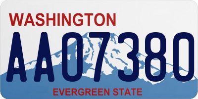 WA license plate AAO7380