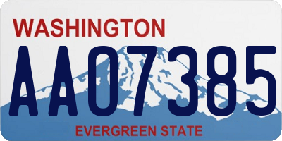 WA license plate AAO7385