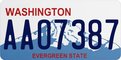 WA license plate AAO7387
