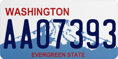 WA license plate AAO7393