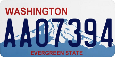 WA license plate AAO7394