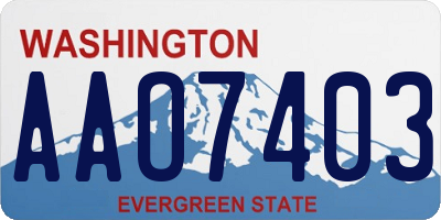 WA license plate AAO7403