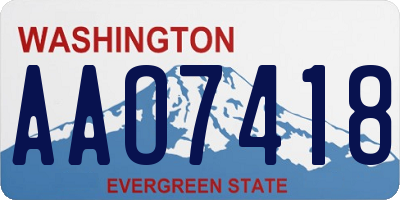 WA license plate AAO7418