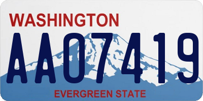 WA license plate AAO7419