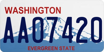 WA license plate AAO7420