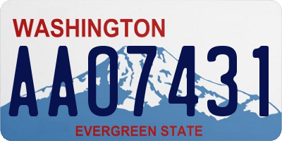 WA license plate AAO7431