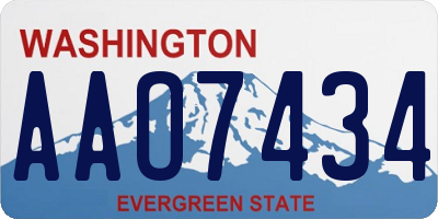 WA license plate AAO7434