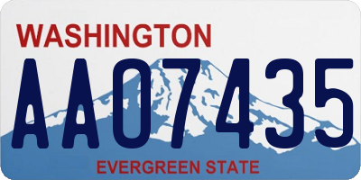 WA license plate AAO7435