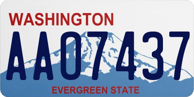 WA license plate AAO7437
