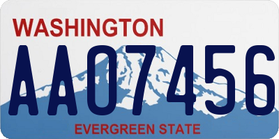 WA license plate AAO7456