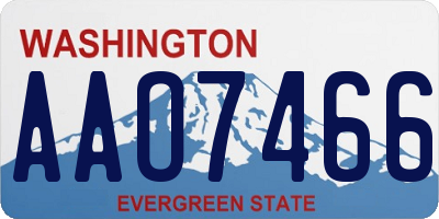 WA license plate AAO7466