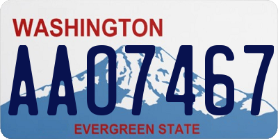 WA license plate AAO7467