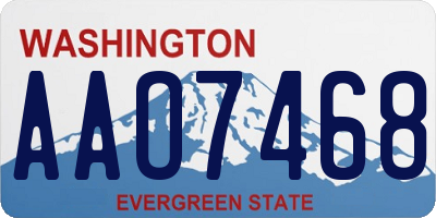 WA license plate AAO7468