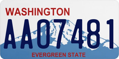 WA license plate AAO7481