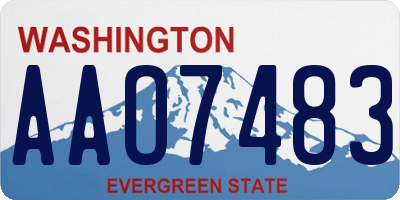 WA license plate AAO7483