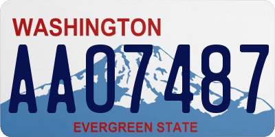 WA license plate AAO7487