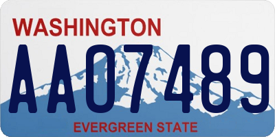 WA license plate AAO7489