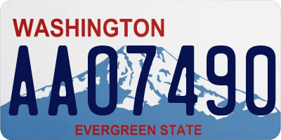WA license plate AAO7490