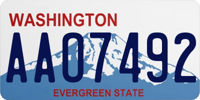 WA license plate AAO7492