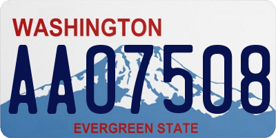 WA license plate AAO7508