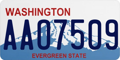 WA license plate AAO7509