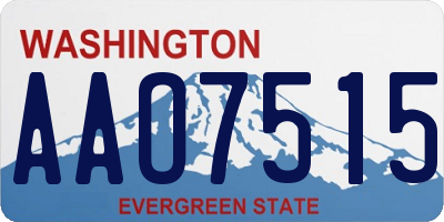 WA license plate AAO7515